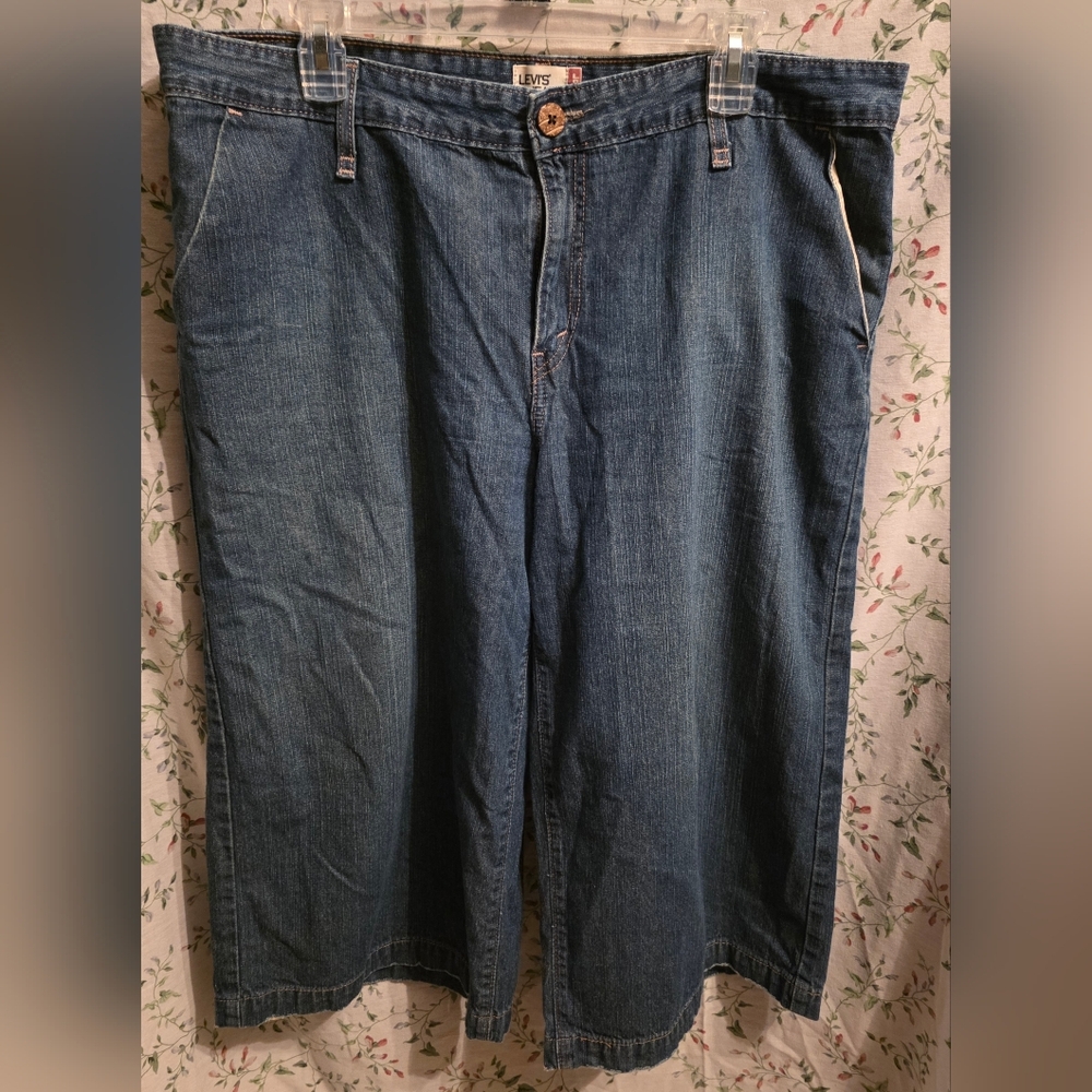 Levi's Relaxed Fit Denim Capri Jeans - Dark Blue 16